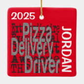 Pizza Delivery Driver Extraordinaire CUSTOM Keramikornament (Rückseite)