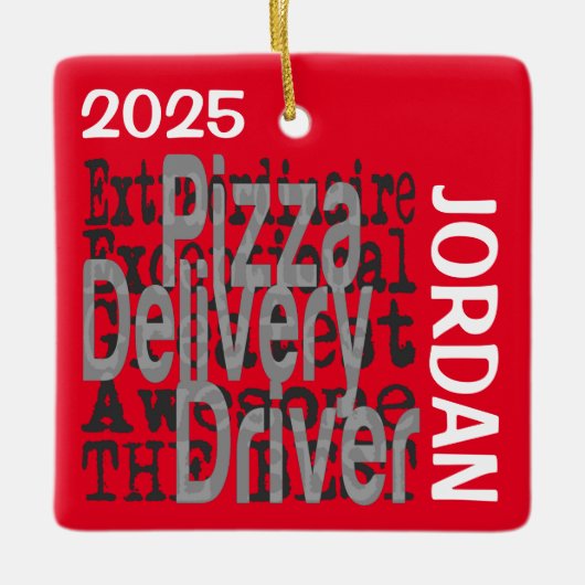 Pizza Delivery Driver Extraordinaire CUSTOM Keramikornament (Vorderseite)
