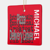 Pizza Delivery Driver Extraordinaire CUSTOM Keramikornament (Links)