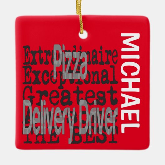Pizza Delivery Driver Extraordinaire CUSTOM Keramikornament (Vorderseite)