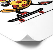Pizza Delivery, Funny Pizza Skateboarding Poster (Ecke)