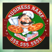 Pizza Delivery Pizzeria Business Anpassbar Fensteraufkleber (Blatt 3)