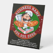 Pizza Delivery Pizzeria Business Anpassbar Sockelschild (Vorderseite)