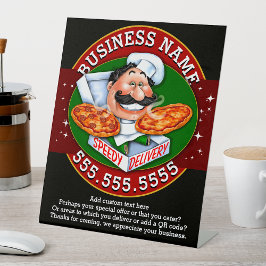 Pizza Delivery Pizzeria Business Anpassbar Sockelschild
