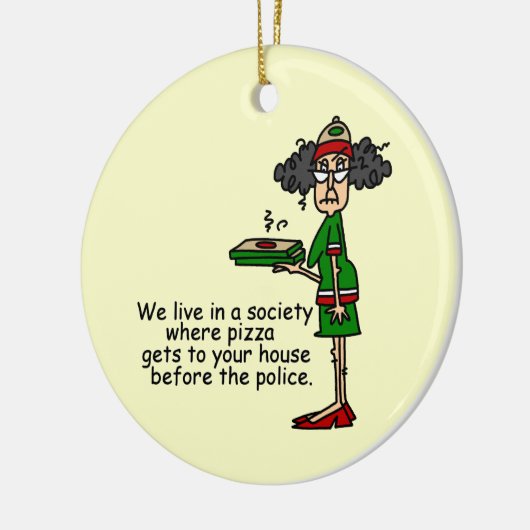 Pizza Delivery Spaß Keramik Ornament (Links)