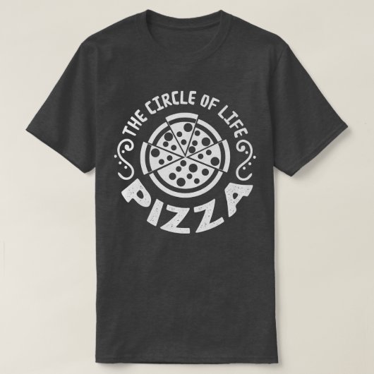 Pizza der Kreis des Lebens Retro 24504530 T-Shirt (Design vorne)