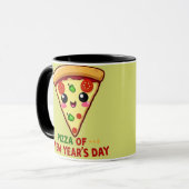 Pizza des neuen Jahres Tasse (Vorderseite Links)