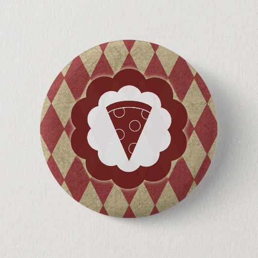 Pizza-Diamanten Button (Vorderseite)
