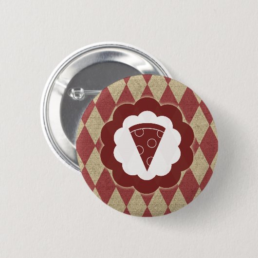 Pizza-Diamanten Button (Vorne & Hinten)