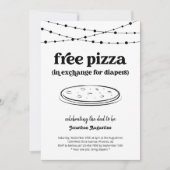 Pizza Diaper Party Funny Men Vater Dusche Einladun Einladung (Vorderseite)