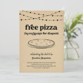 Pizza Diaper Party Funny Men Vater Dusche Einladun Einladung (Stehend Vorderseite)