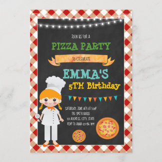 Pizza, die Geburtstags-Party Einladung macht