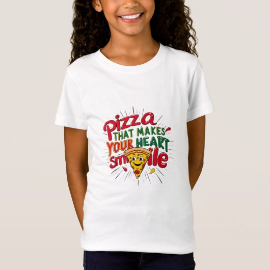 Pizza, die Ihr Herz zum Lächeln T - Shirt macht | (Vorderseite)