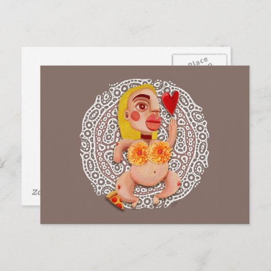 Pizza Diva Postcard Postkarte (Vorne/Hinten)