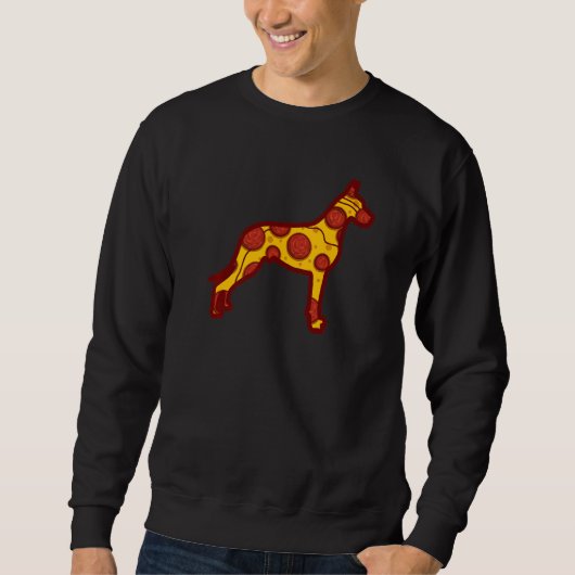 Pizza Dog Funny Pizza Great Dane Dog Premium Sweatshirt (Vorderseite)