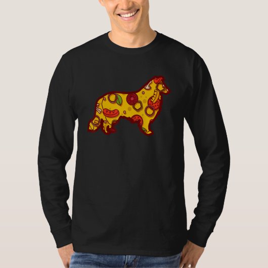Pizza Dog Funny Pizza Shetland Sheepdog T-Shirt (Vorderseite)