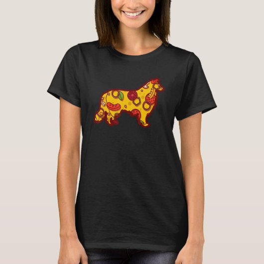 Pizza Dog Funny Pizza Shetland Sheepdog T-Shirt (Vorderseite)