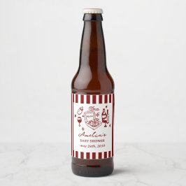 Pizza doodle special Delivery Baby Shower Bierflaschenetikett