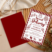 Pizza doodle special Delivery Baby Shower  Einladung