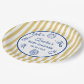 Pizza doodle special Delivery  Baby Shower Pappteller (Schrägansicht)