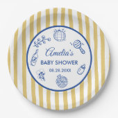 Pizza doodle special Delivery  Baby Shower Pappteller (Vorderseite)