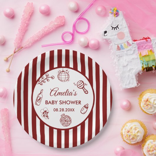 Pizza doodle special Delivery  Baby Shower Pappteller (Party)