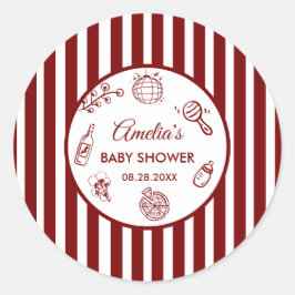 Pizza doodle special Delivery  Baby Shower Runder Aufkleber