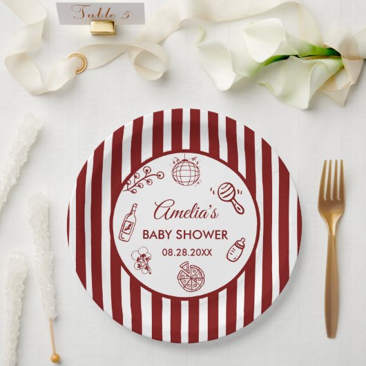 Pizza Doodle Speziallieferung Babyparty Pappteller (Hochzeit)