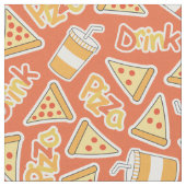 Pizza & Drink-Muster Stoff (Nahaufnahme)