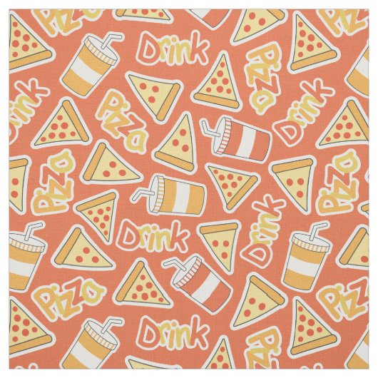 Pizza & Drink-Muster Stoff (Muster)