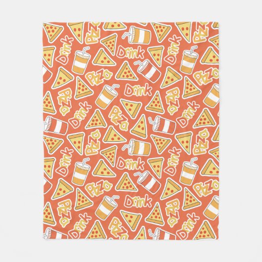 Pizza & Drink Pattern Fleecedecke (Vorderseite)