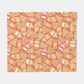 Pizza & Drink Pattern Fleecedecke (Vorderseite (Horizontal))