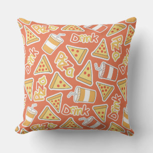 Pizza & Drink Pattern werfen Kissen