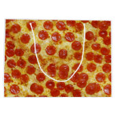 Pizza-Druck auf Geschenk-Tasche Große Geschenktüte (Rückseite)