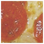 Pizza-Druck-Gewebe Stoff (Nahaufnahme)