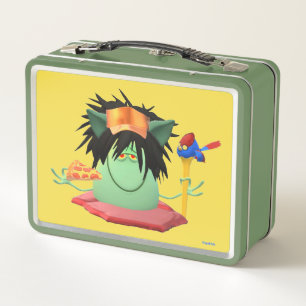 Pizza Eating Monster Character Metall Lunch Box