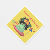 Pizza Eating Monster Character Serviette (Ecke)