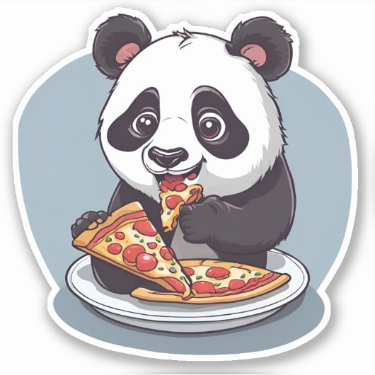 Pizza Eating Panda Aufkleber (Vorderseite)