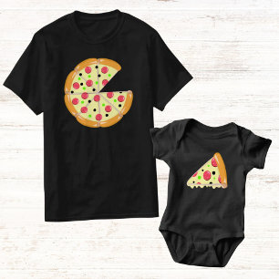 Pizza ein Stück weniger Vatertag Männer Schwarz T-Shirt