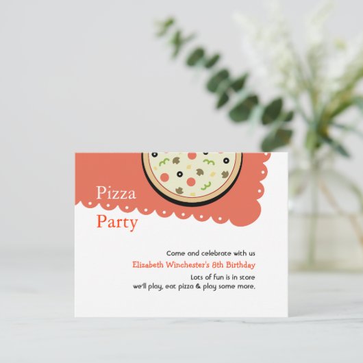 Pizza Einladung (Stehend Vorderseite)