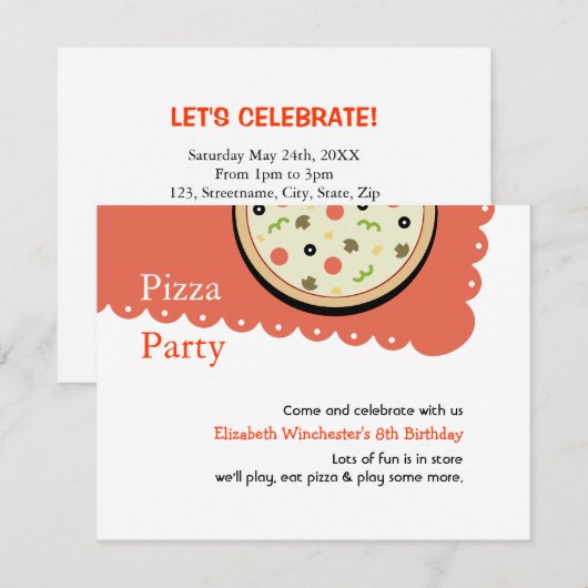 Pizza Einladung (Vorne/Hinten)