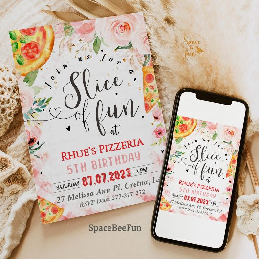 Pizza Einladung Geburtstagsfeier Party