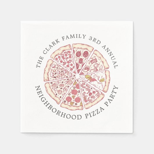 Pizza-Ereignis als benutzerdefinierter Text | Serviette (Vorderseite)