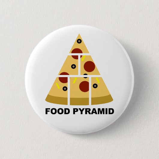 Pizza-Ernährungspyramide Lustiger Knopf Abzeichen Button (Vorderseite)