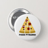 Pizza-Ernährungspyramide Lustiger Knopf Abzeichen Button (Vorne & Hinten)