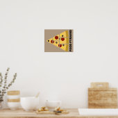 Pizza-Essenspyramide Lustiges Poster Schild (Küche)