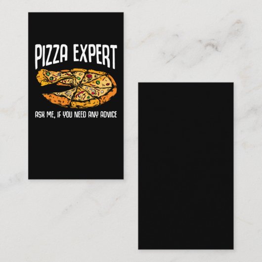 Pizza Expert Funny Pizza Advice Visitenkarte (Vorne/Hinten)