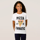 PIZZA FANATIC FUNNY MÄDCHEN T - SHIRT (Vorne ganz)