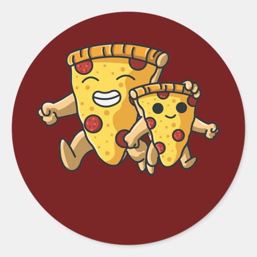 Pizza Father and Son Pizza Family Runder Aufkleber (Vorderseite)