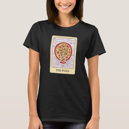 Pizza Feinschmecker Tarot Card Pizza Fortune Telle T-Shirt (Vorderseite)